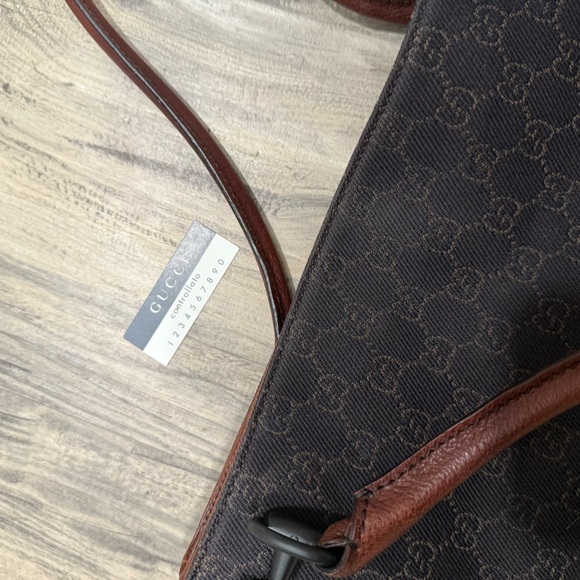 Excellent used condition Gucci monogram horse-bit shoulder bag black and brown - Picture 5 of 15